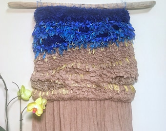 Shoreline / Woven Wall Hanging/ Weaving/ Tapestry/woven wall art/ wall art/ wall decor/ home decoration/ textile art/ fiber artist/ art