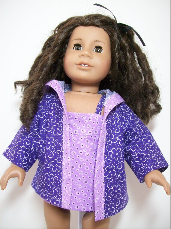 DOLL CLOTHES CUSTOM MADE FOR AMERICAN GIRL DOLL LOT PURPLE BIKINI