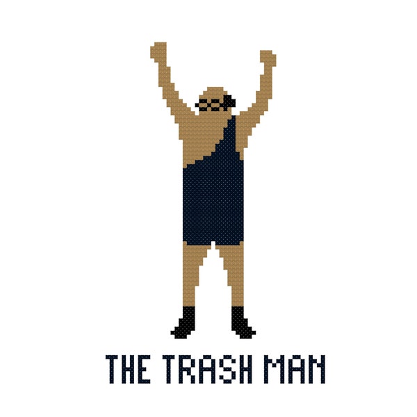 The Trash Man Cross Stitch Pattern, It's Always Sunny in Philadelphia, Always Sunny Danny DeVito, Frank Reynolds Wrestler Digital Download