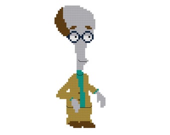 Roger the Alien as Doctor Penguin PDF Cross Stitch Pattern, American Dad Instant Download, alien fan art, Roger Smith 4x6 Pattern