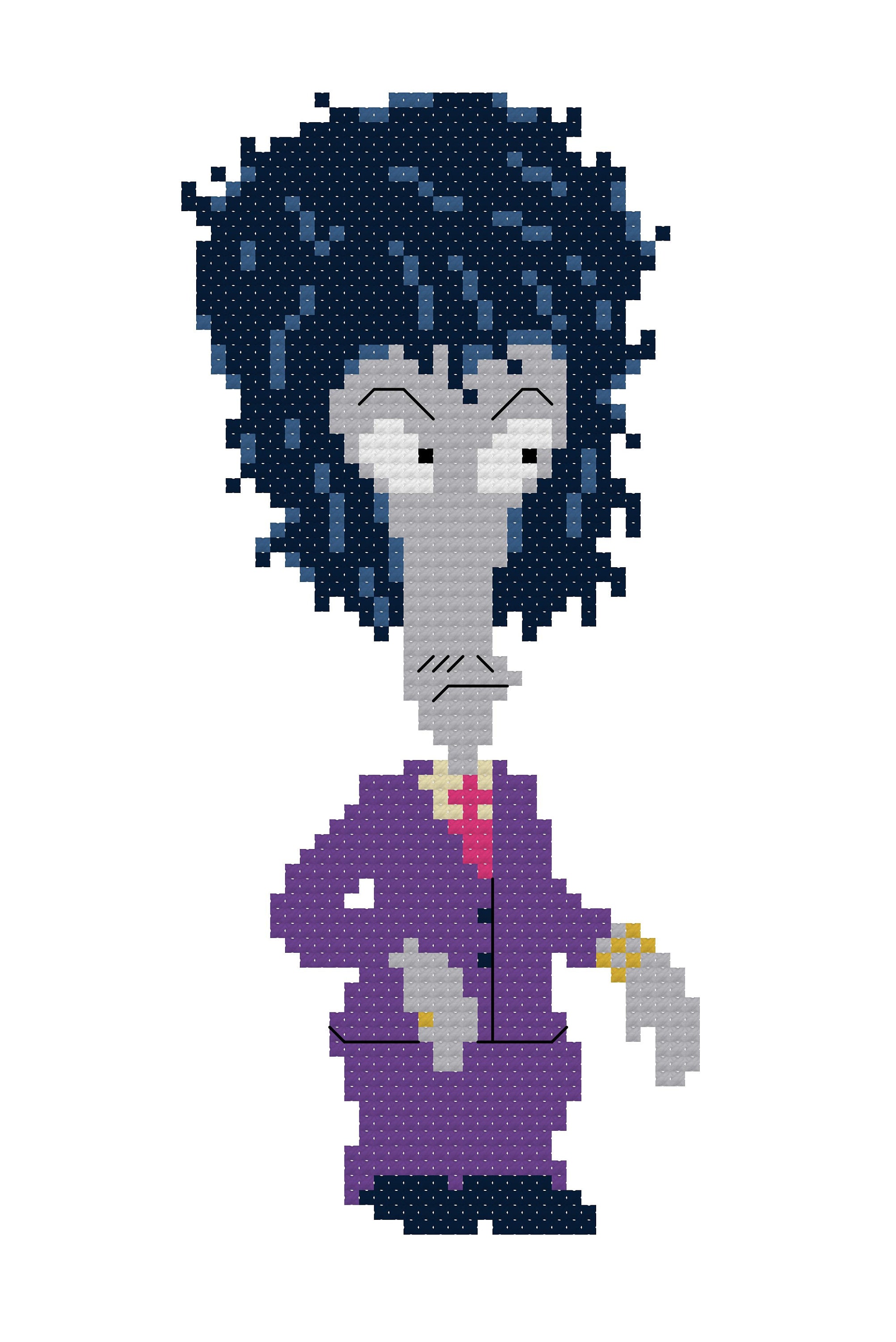 Roger the Alien as Reaganomics Lamborghini PDF Cross Stitch