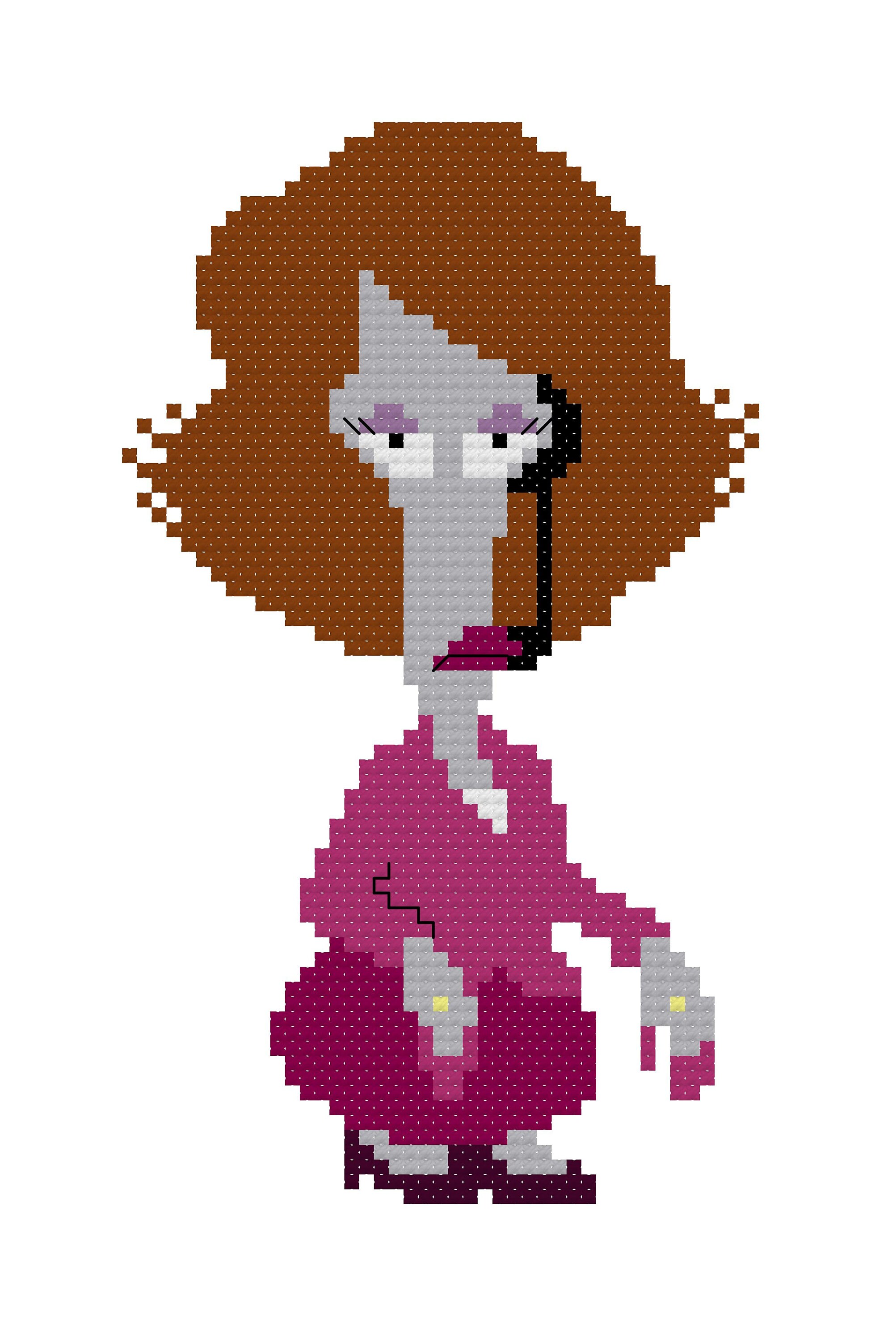 Roger the Alien as Sholanda Dykes, PDF Cross Stitch Pattern