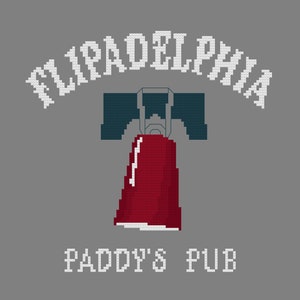 Flipdelphia Cross Stitch, Always Sunny Pdf Pattern, It&#39;s Always Sunny in Philadelphia, The Gang, Paddy&#39;s Pub Fan Art, Sunny Cross Stitch