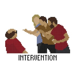 Interventie Cross Stitch patroon, de bende komt tussenbeide digitale download, altijd zonnige fanart, Frank Reynolds, Philadelphia, Paddy's Pub