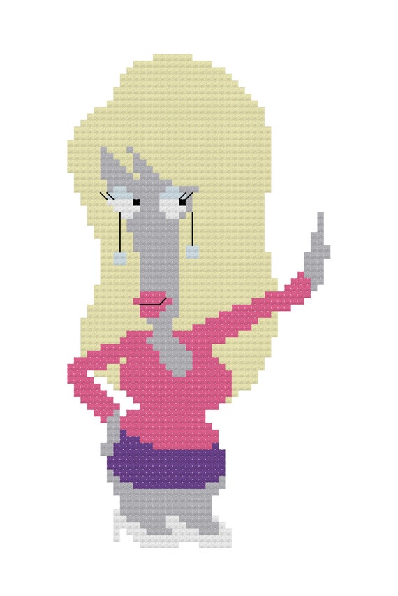 Roger the Alien as Laura Van Der Booben, PDF Cross Stitch Pattern