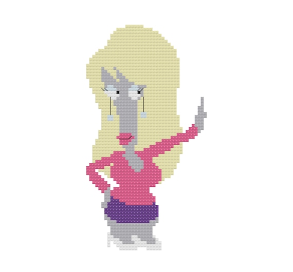 Roger the Alien as Laura Van Der Booben, PDF Cross Stitch Pattern
