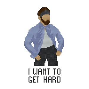 Get Hard Cross Stitch Pattern, Charlie Kelly Digital Download, Always Sunny Fan Art, Philadelphia, Paddy's Pub, It's Always Sunny Craft