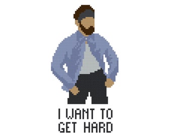 Get Hard Cross Stitch Pattern, Charlie Kelly Digital Download, Always Sunny Fan Art, Philadelphia, Paddy's Pub, It's Always Sunny Craft