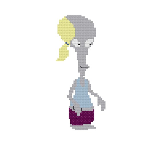 Roger the Alien as Tom Yabo, PDF Cross Stitch Pattern, American