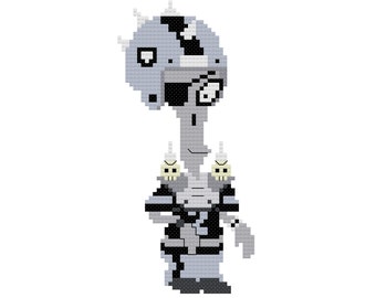 Roger the Alien as Raider Dave, PDF Cross Stitch Pattern, American Dad Instant Download, alien fan art, Roger Smith 4x6 Pattern, Raiders