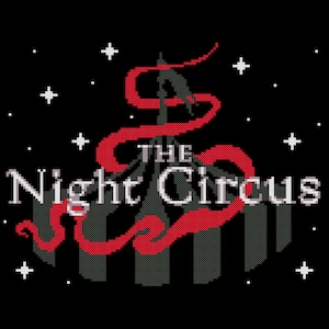 Shadow Circus Tent Cross Stitch Pattern, The Night Circus Inspired PDF Pattern, Circus Fan Art, Reveurs Craft, Le Cirque de Reves Download