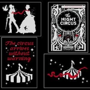 Group Pack Night Circus Inspired Cross Stitch Patterns, The Night Circus Fan Art, The Circus of Dreams Instant Download , Le Cirque de Reves