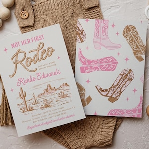 Not Her First Rodeo Invitation, Pink Cowgirl Baby Shower Invitation, Second Baby Shower Invitation, Baby Sprinkle Invitation, Rodeo Shower