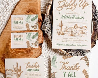 Gender Neutral Western Baby Shower Suite, Western Baby Shower Bundle, Desert Baby Shower Bundle, Desert Baby Shower, Neutral Baby Shower