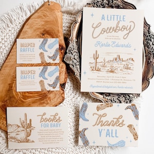 Baby Boy Western Baby Shower Suite, Baby Shower Suite, Invito Baby Shower Piccolo Cowboy, Baby Shower Suite Deserto, Baby Shower Deserto