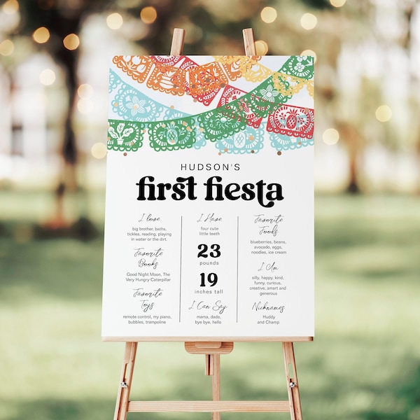 Editable Fiesta Milestone Poster, First Fiesta Poster, First Fiesta Birth Stats, Fiesta Birthday Board, Fiesta Birthday Stats, First Year