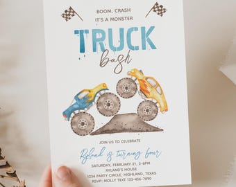 Monster Truck Birthday Invitation, Digital Monster Truck Invitation, Monster Truck Party, Monster Truck Birthday Invitation, Digital Truck