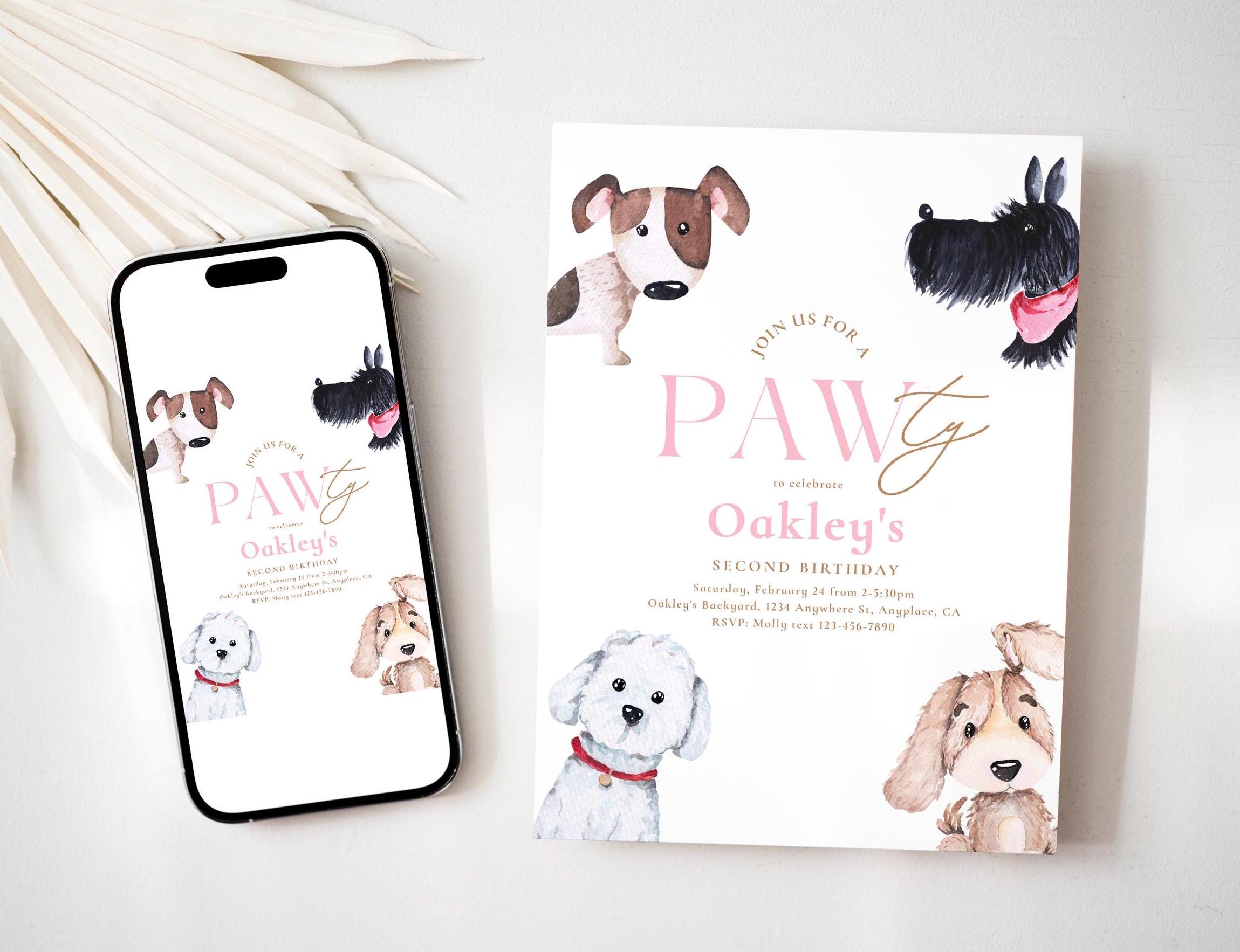 Chuxvon Einladungskarten Für Welpen-Geburtstag – 20 Karten Mit Umschlägen, Niedliches Paw-ty-Design Chuxvon Einladungskarten Für Welpen-Geburtstag – 20 Karten Mit Umschlägen, Niedliches Paw-ty-Design