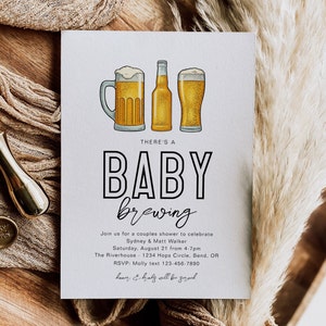 Baby Brewing Baby Shower Invitation, Co-Ed Baby Shower Invitation, Beer Baby Shower Invite, Digital Beer Baby Shower, Digital Brewing