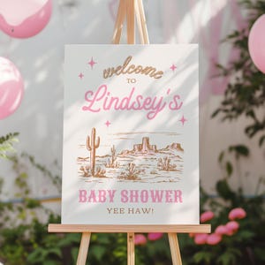 18x24 Cowgirl Baby Shower Willkommensschild, Mädchens Western Baby Shower Schild, Western Shower Sign, Western Baby Shower Willkommensschild, Rodeo Shower