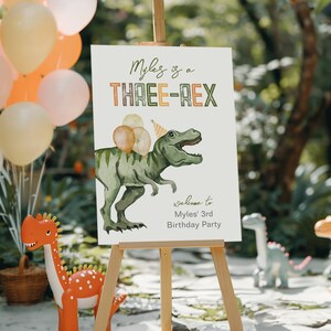 Three-Rex Birthday Bundle, Dinosaur Birthday Bundle, Printable Dinosaur Bundle, Printable Three-Rex Party Bundle, Dinosaur Birthday Bundle image 5