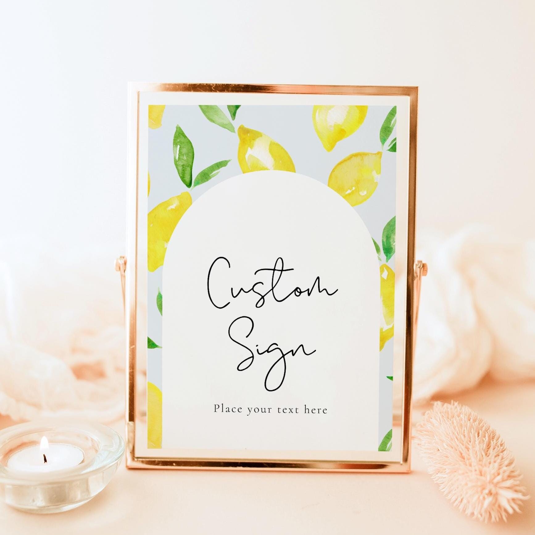 5x7 Custom Lemon Sign, Arch Lemon Shower Sign, Citrus Shower Sign ...