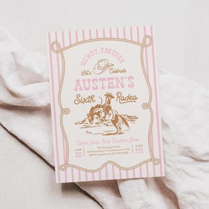 Pink Rodeo Birthday Invitation | Cowgirl Party Invite | Western Birthday | Editable Template | Rope Horse Invitations image 10