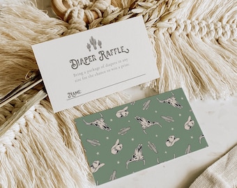 Wild West Diaper Raffle Cards, Western Diaper Raffle Cards, Western Baby Shower, Cowboy Baby Shower, Desert Diaper Raffle Cards
