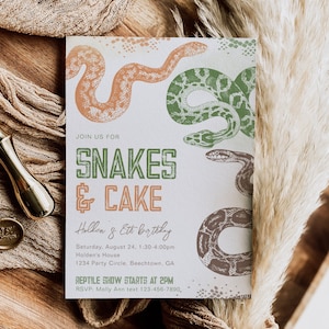 Snake Birthday Invitation | Reptile Party Invitation