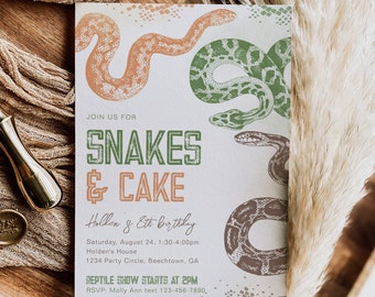 Snake Birthday Invitation | Reptile Party Invitation