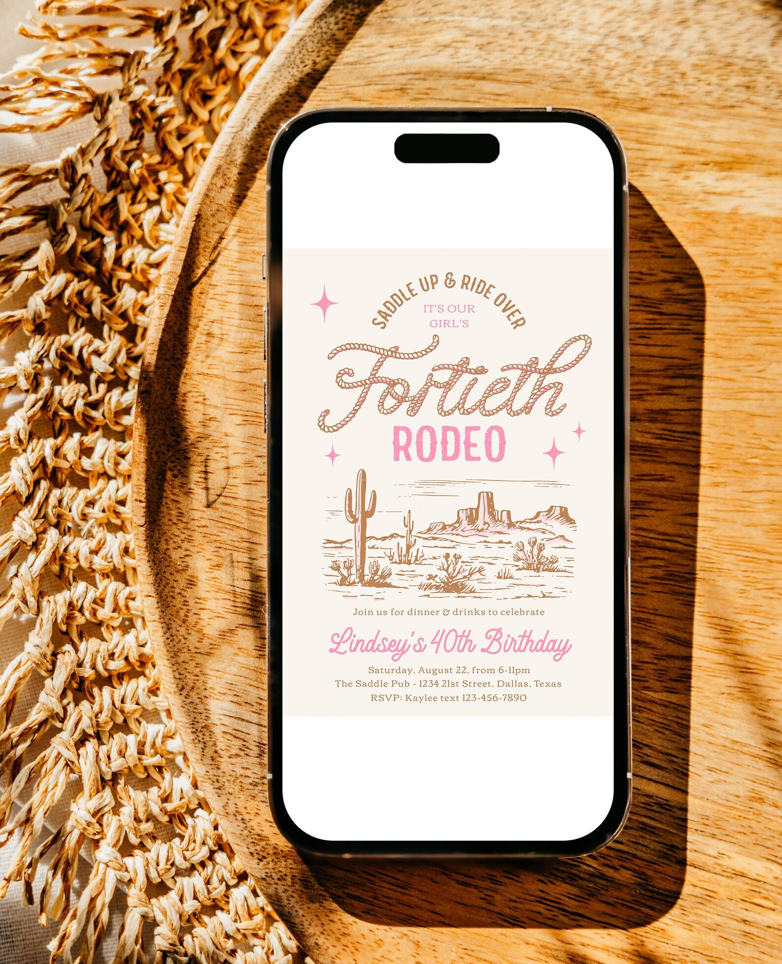 40th Rodeo Birthday Invitation, Women's Western Birthday Invitation ...