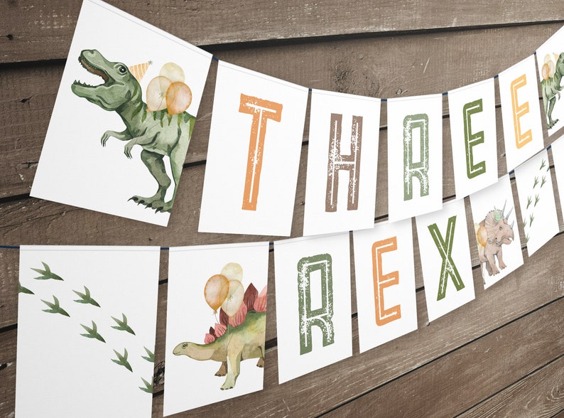 Three-Rex Birthday Bundle, Dinosaur Birthday Bundle, Printable Dinosaur Bundle, Printable Three-Rex Party Bundle, Dinosaur Birthday Bundle image 10