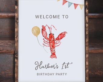 18x24 Editable Crawfish Party Welcome Sign, Crawfish Welcome Sign, Crawfish Sign, Printable Crawfish Sign, Crawfish Welcome Poster, Crawfish