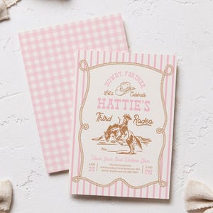 Pink Rodeo Birthday Invitation | Cowgirl Party Invite | Western Birthday | Editable Template | Rope Horse Invitations image 6