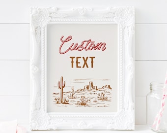 8x10 Red Western Sign, Editable Western Sign, Wild West Party Sign, Digital Western Sign, Custom Red Western Sign, Cowgirl Shower Sign