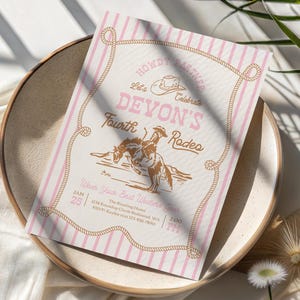 Pink Rodeo Birthday Invitation | Cowgirl Party Invite | Western Birthday | Editable Template | Rope Horse Invitations image 11