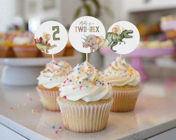 Two Rex Cake Two Rex Cake Topper, Two Rex Sign, Two Rex Party Decor, Dinosaur ...