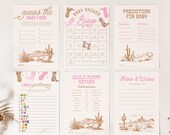 Cowgirl Baby Shower Game Bundle, Girl's Western Shower Games, Cowgirl Baby Shower Games, Printable Western Baby Shower, Pink Western Shower