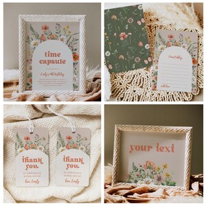 Mini Wild One Birthday Bundle, Wildflower Birthday Party Bundle, Wildflower Birthday Party Package, Wildflower Birthday Bundle, Wild One image 6