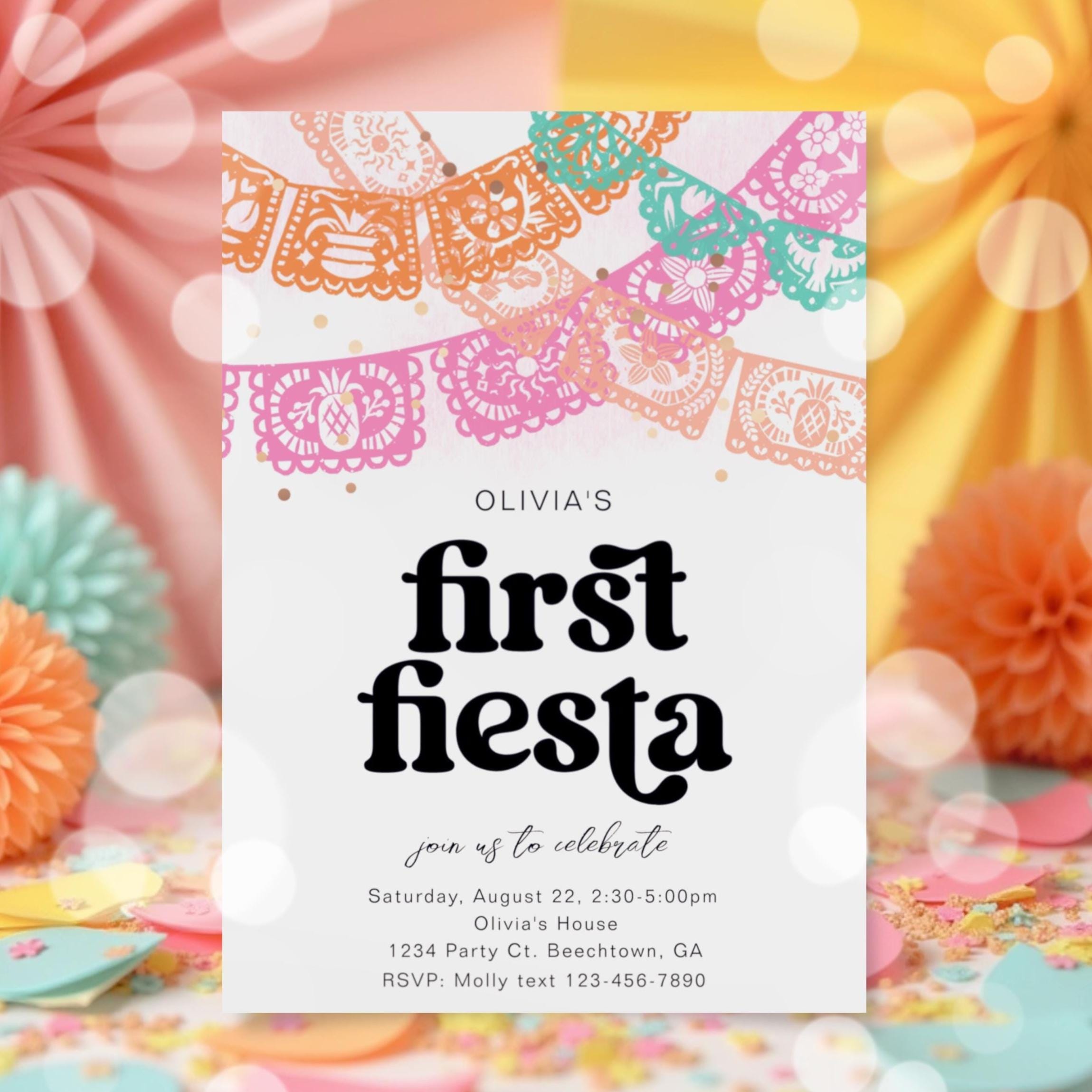 First Fiesta Birthday Bundle, Digital Fiesta Birthday Party, Digital ...