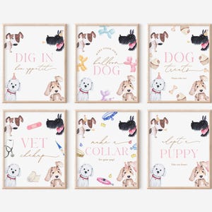 Puppy Paw-Ty Signs Set, Digital Puppy Signs, Six Editable Puppy Sign Set, Dog Birthday Party Signs, Dog Birthday, Digital Puppy Party