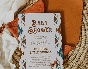 Southwest Baby Shower Invitation, Western Baby Shower Invitation, Digital Western Baby Shower Invitation, Southwestern Baby Shower Invite