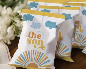 Sun Chip Bag Wrapper, Digital Sun Chip Bag Wrapper, Sun Baby Shower Chip Bag, Printable Chip Bag, Printable Sun Treat Bag, Sun Chip Wrapper