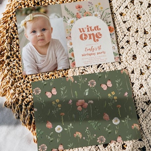 Mini Wild One Birthday Bundle, Wildflower Birthday Party Bundle, Wildflower Birthday Party Package, Wildflower Birthday Bundle, Wild One image 4