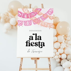 18x24 Fiesta Verjaardag Welkomstbord, Girl's Fiesta Welkomstbord, kartel de bienvenida a la fiesta, Pink Fiesta Verjaardagsfeestje, Digitale Fiesta