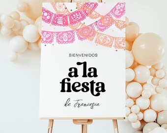 18x24 Fiesta Birthday Welcome Sign, Girl's Fiesta Welcome Sign