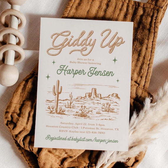 Western Baby Shower Invitation, Wild West Baby Shower Invitation, Cowboy Baby Shower, Cowboy Invitation, Wild West Baby, Cowboy on the Way