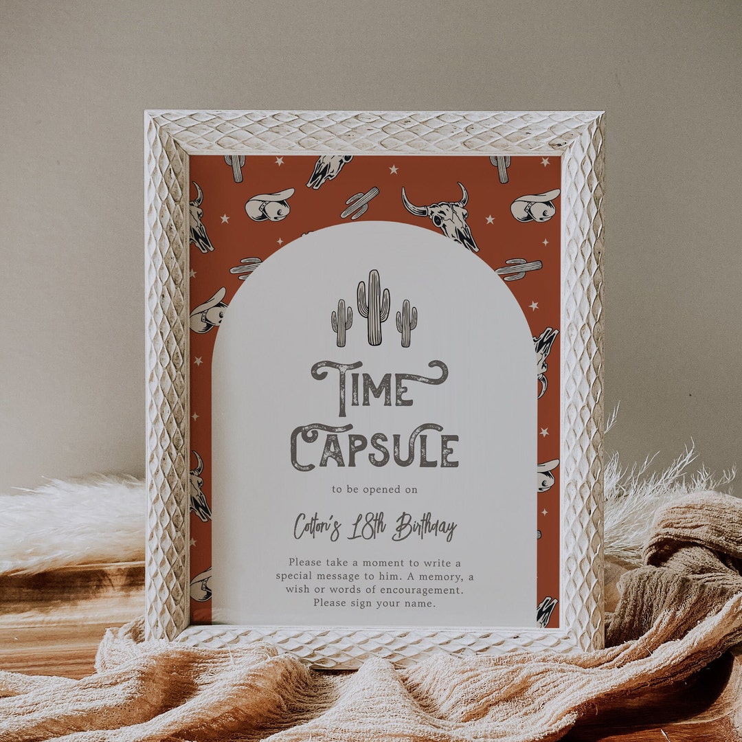Wild West Birthday Time Capsule Sign, Western Time Capsule Sign ...