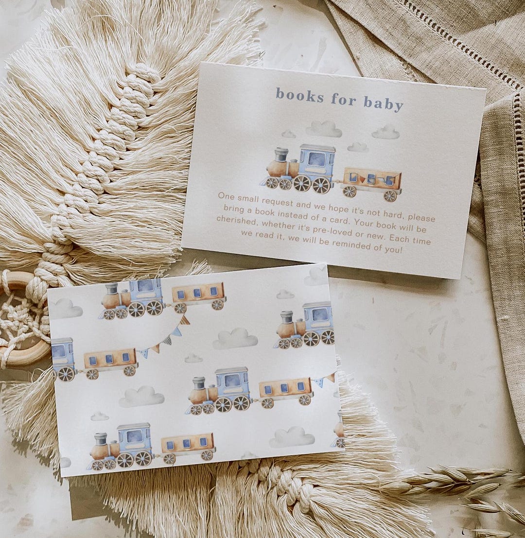 Photo Insert In Train Train Baby Shower Books for Baby Cards, Train Baby Shower Insert, Train ...