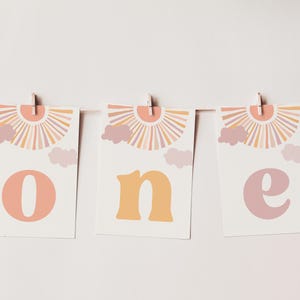 Digitale Sonne ONE Hochstuhlbanner, Sonnenhochstuhlbanner, Mädchens erste Sonne Geburtstag, erste Sonne Geburtstag, erste Reise um die Sonnenbanner
